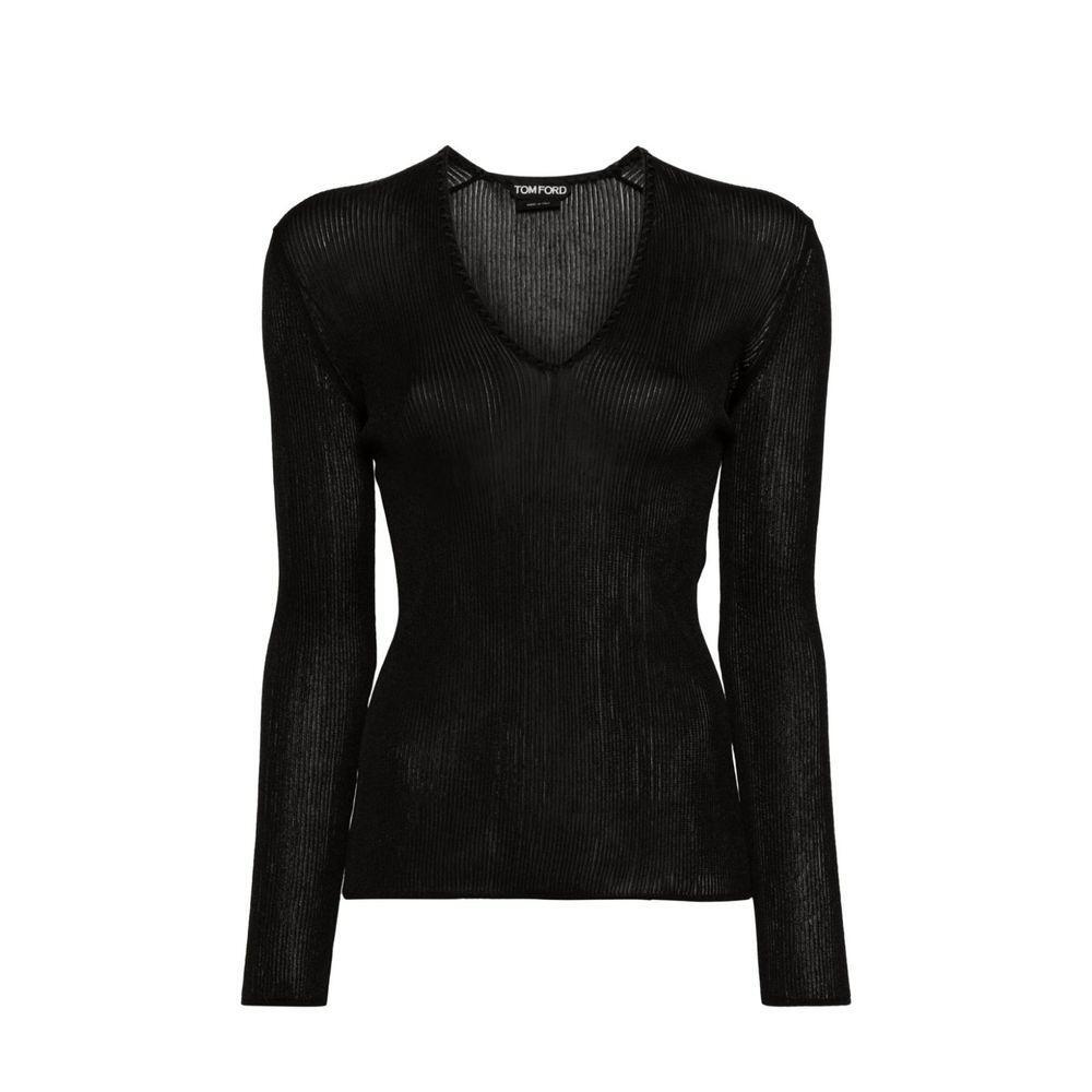 Tom Ford Sheer Fine-Ribbed Top TO-8735601557716-M