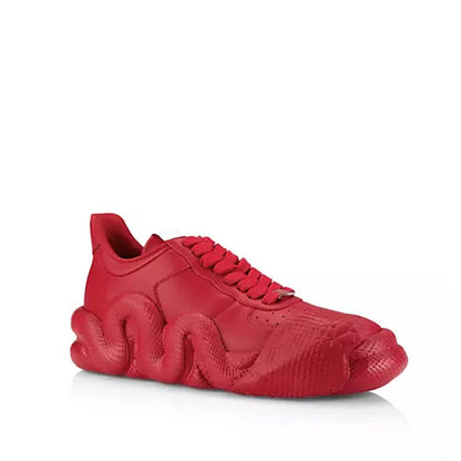 Giuseppe Zanotti Red Calfskin Chunky Sneakers