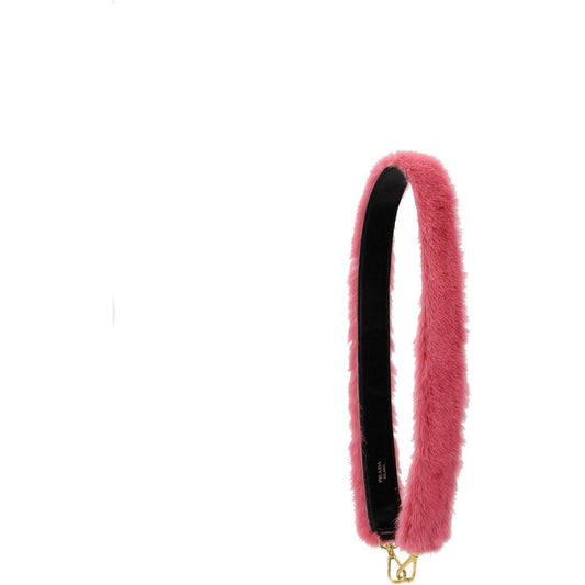 Prada Pink Fur Shoulder Bags