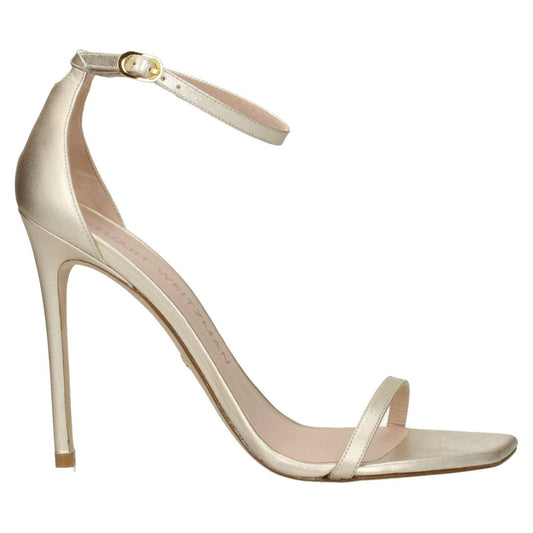 Stuart Weitzman Gold Leather Stiletto Heels Sandals ST-8547258466569-EU41/US11