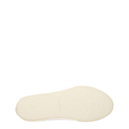 Sole view of Jil Sander Beige Fabric High Top Sneakers, featuring rubber outsole and ivory color.