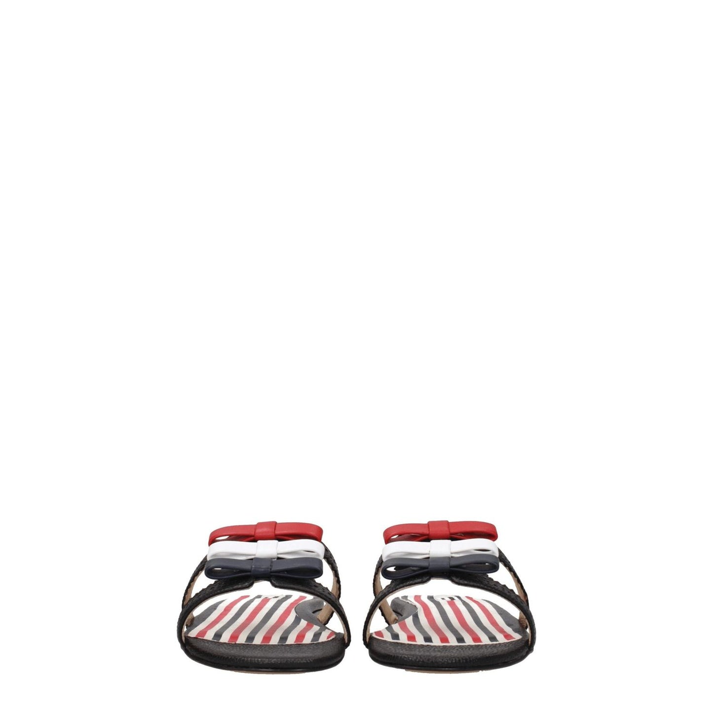 Thom Browne Black Leather Slippers