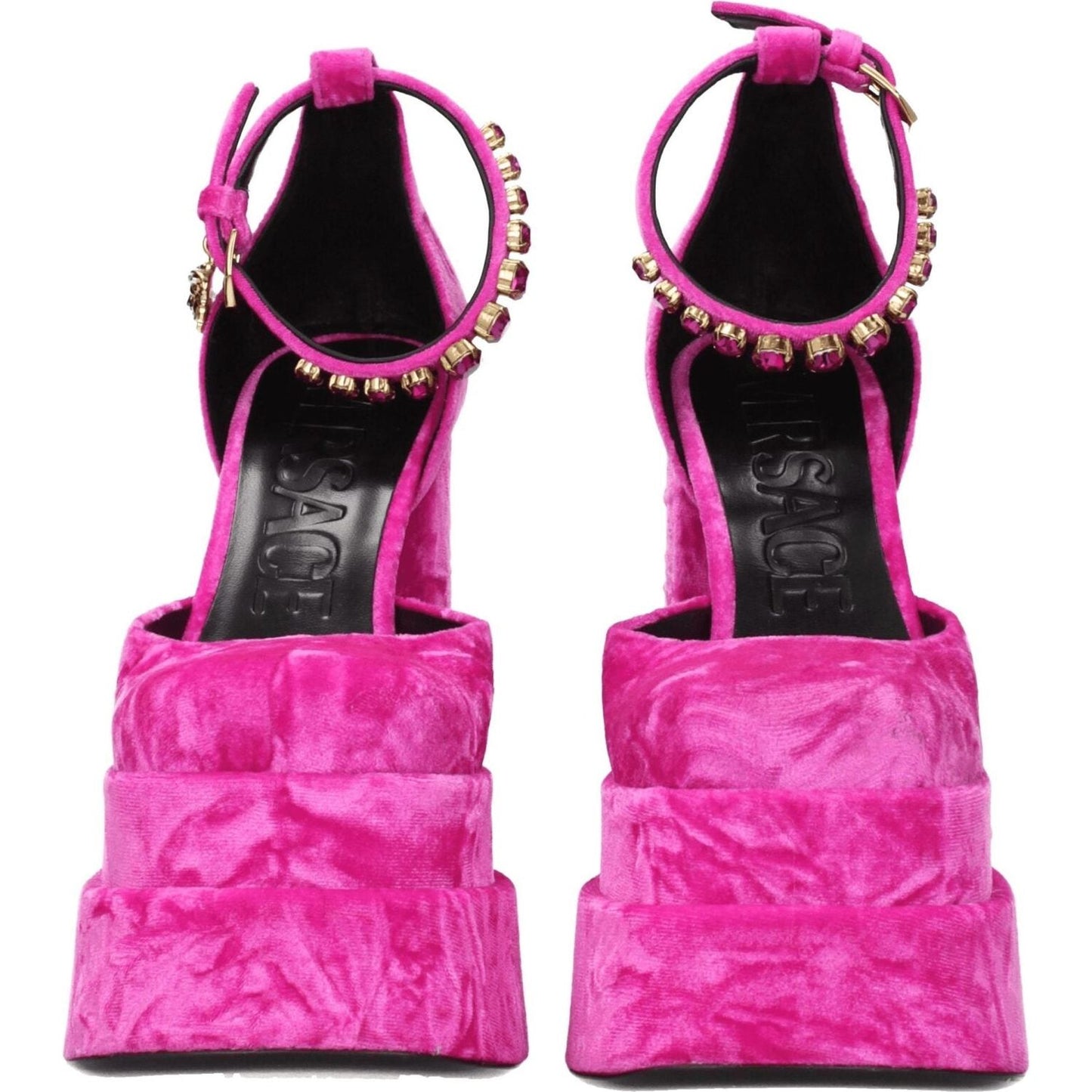 Versace Pink Velvet Platforms VE-8547291267337-EU36/US6