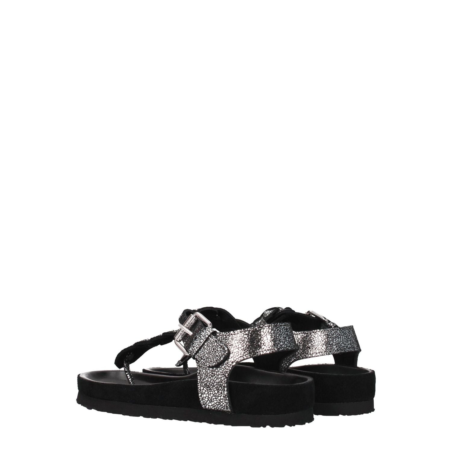 Isabel Marant Black Leather Flip-Flop Sandals