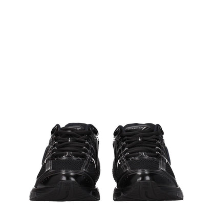 Front view of Givenchy Black Fabric Athletic Sneakers with lace-up closure, round toe, and rubber sole.