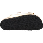 Palm Angels Gold Leather Slippers Sandals PA-8547326394633-EU36/US6