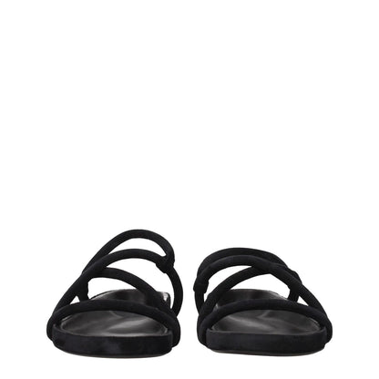 Isabel Marant Black Leather Flat Sandals