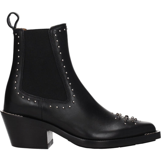 Chloé Black Leather Ankle Boots CH-8547374792969-EU35.5/US5.5