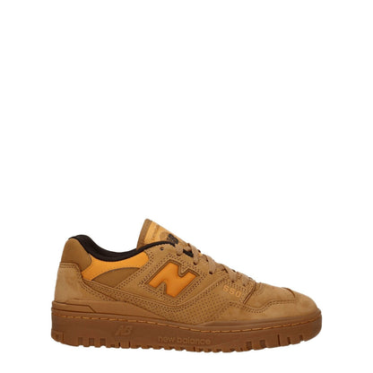 New Balance Brown Leather Sneakers with logos and lace-up closure, suede upper, rubber sole, low flat heel, casual style