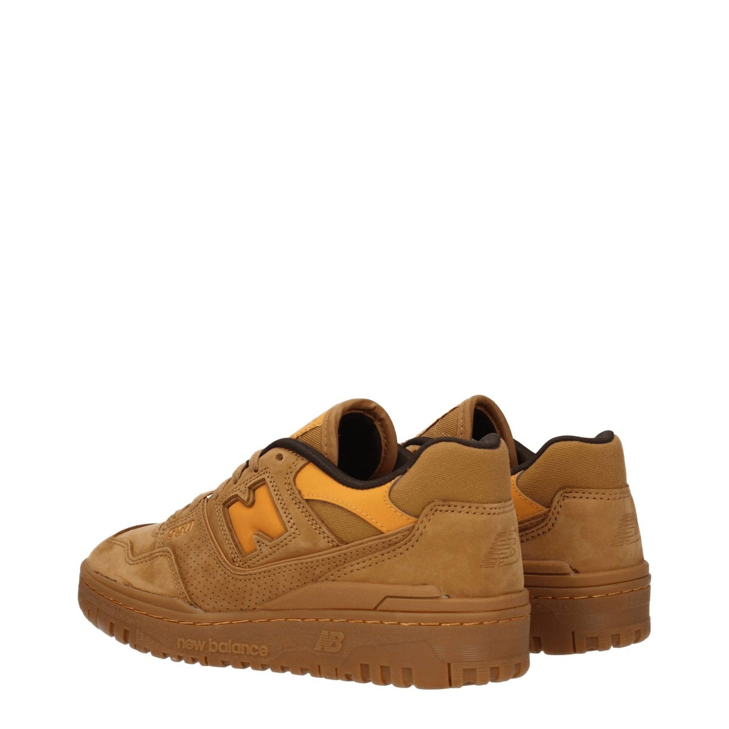 New Balance Brown Leather Sneakers, suede with Arizona Brown accents, side and back logos, rubber sole, product code F77832, MPN UBB550WEA.