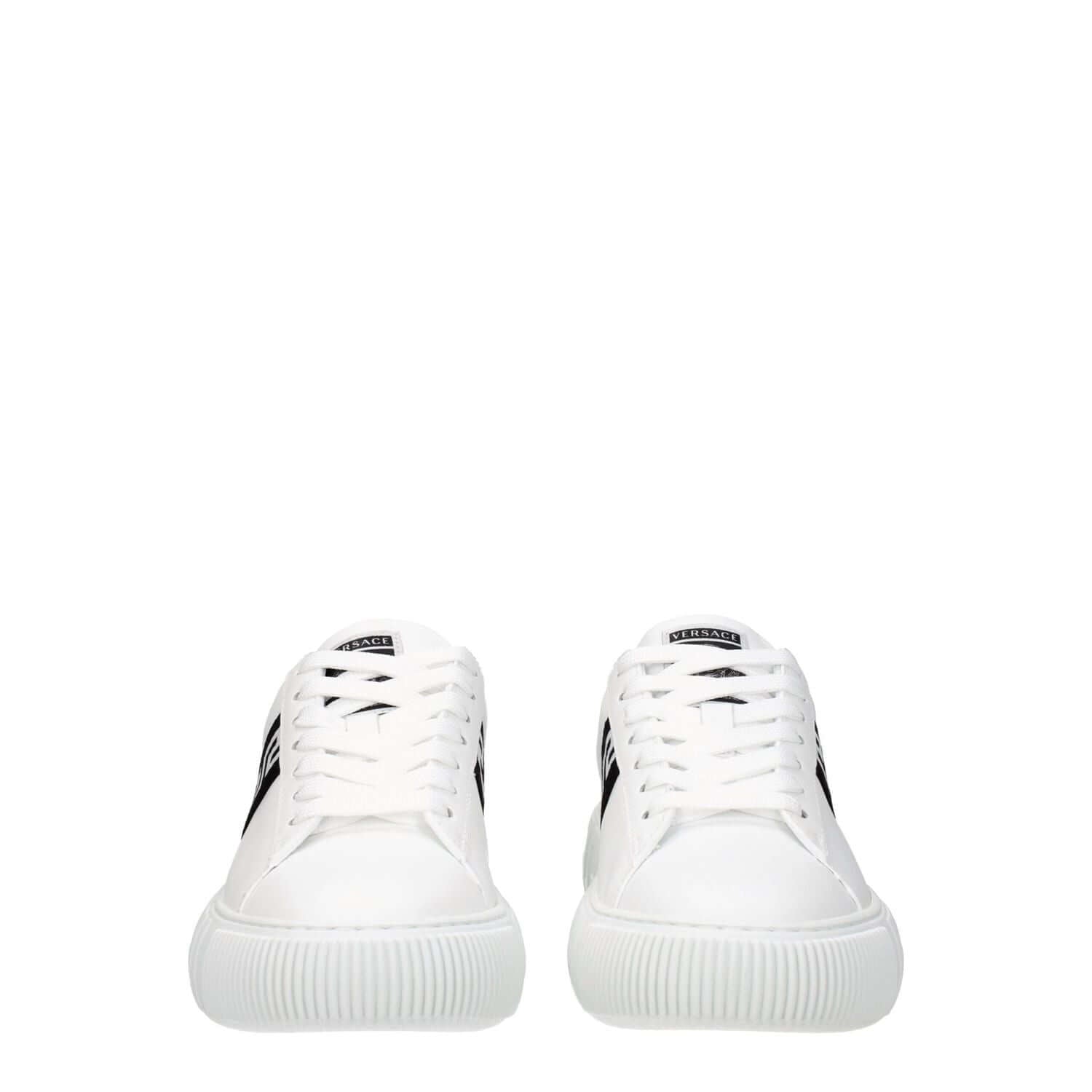 Versace White Leather Low Top Sneakers