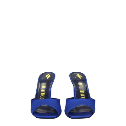 The Attico Blue Satin Stiletto Heel Sandals