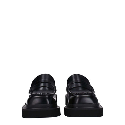 Dolce & Gabbana Black Leather Slip-On Loafers