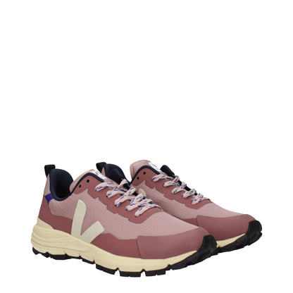 Veja Pink Fabric Athletic Sneakers with side detail, front logo, lace-up closure, rubber sole, and round toe. MPN: DDR1903363A.