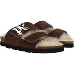 Palm Angels Brown Leather Slippers Sandals PA-8547450421513-EU40/US10