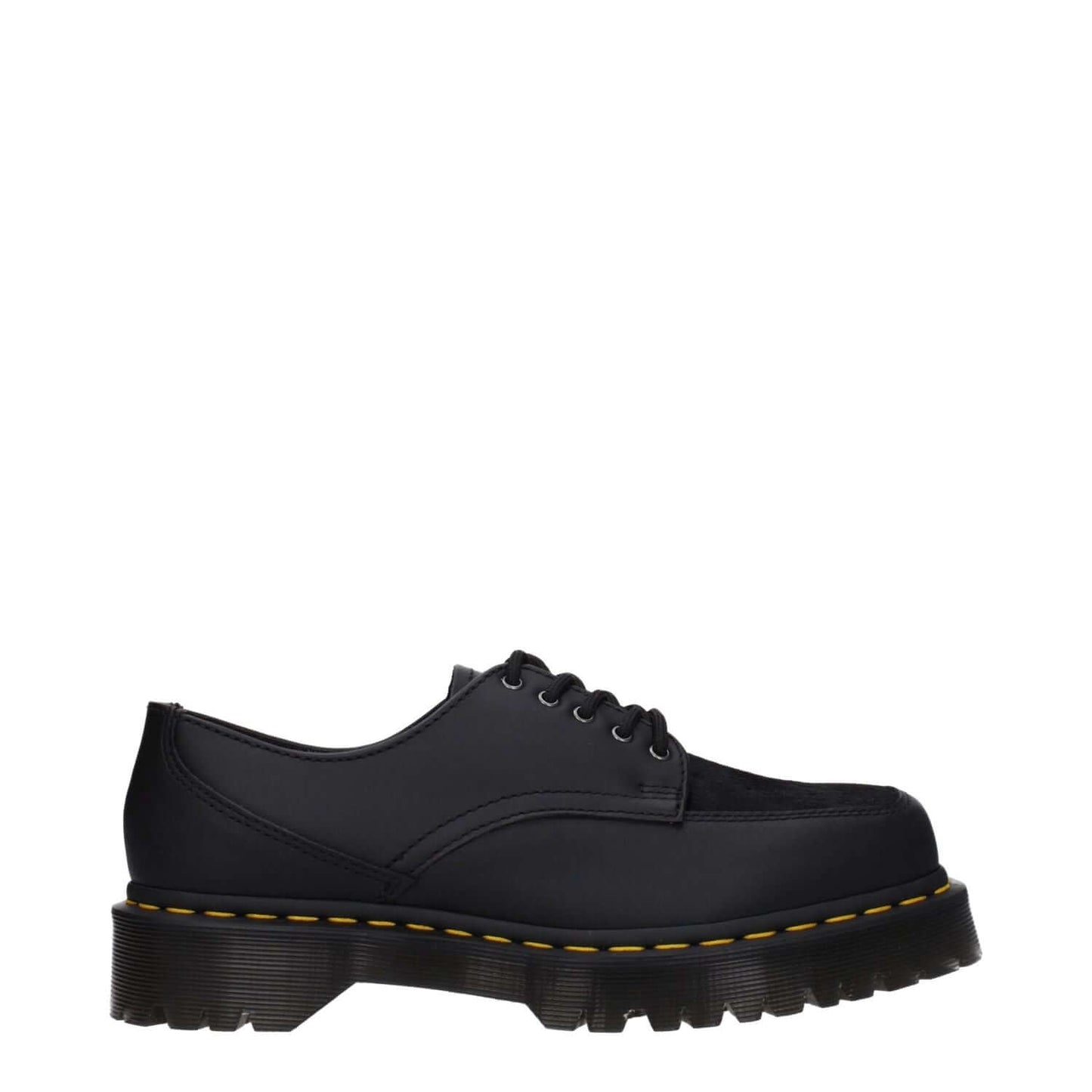 Dr. Martens Black Leather Oxfords And Derbies with lace up, monkstrap, and rubber sole. Casual style, square toe, mid heel. MPN U5IBEX31171001