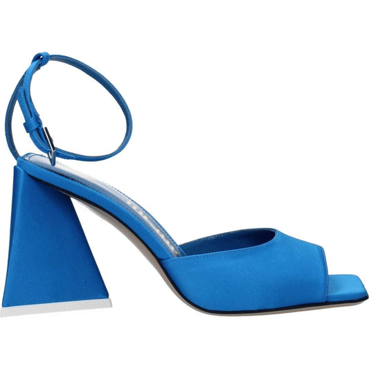The Attico Blue Satin Stiletto Heels Sandals