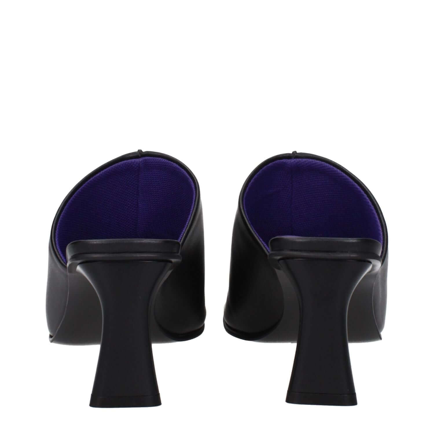 Stella McCartney Black Leather Stiletto Heel Sandals