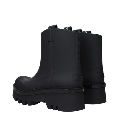 Chloé Black Cotton Ankle Boots
