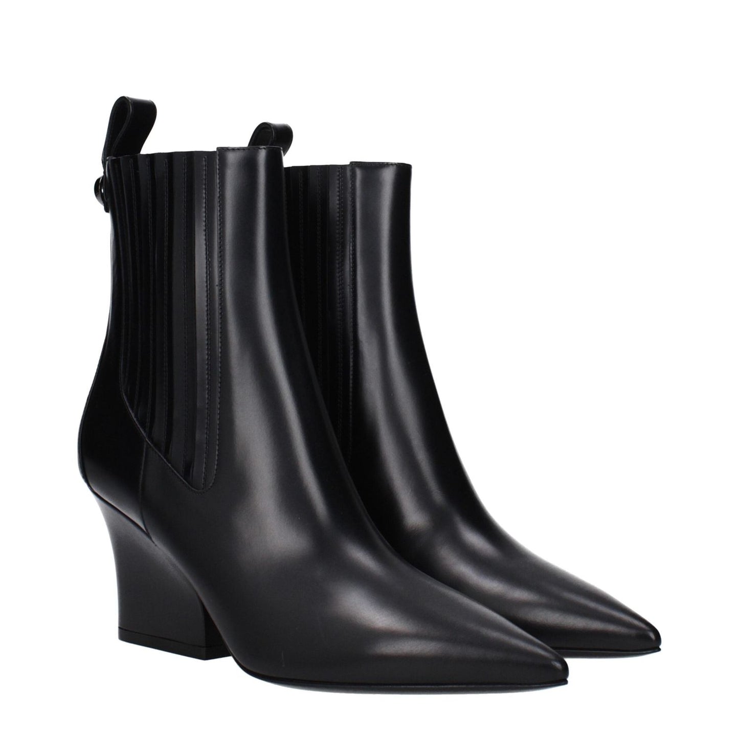 Valentino Garavani Black Leather Ankle Boots VA-9496736760073-EU37/US7