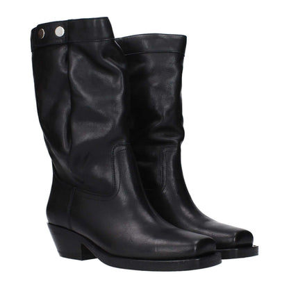 Isabel Marant Black Leather Ankle Boots