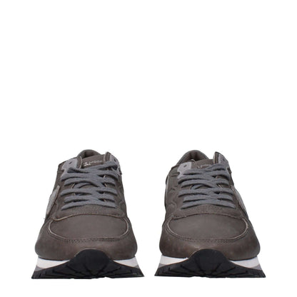 Philippe Model Gray Leather Sneakers