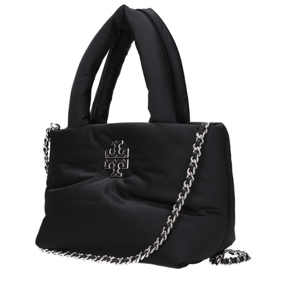 Tory Burch Black Fabric Handbag with front logo, adjustable and removable shoulder strap, MPN 170317001, code F83547, stylish accessory.