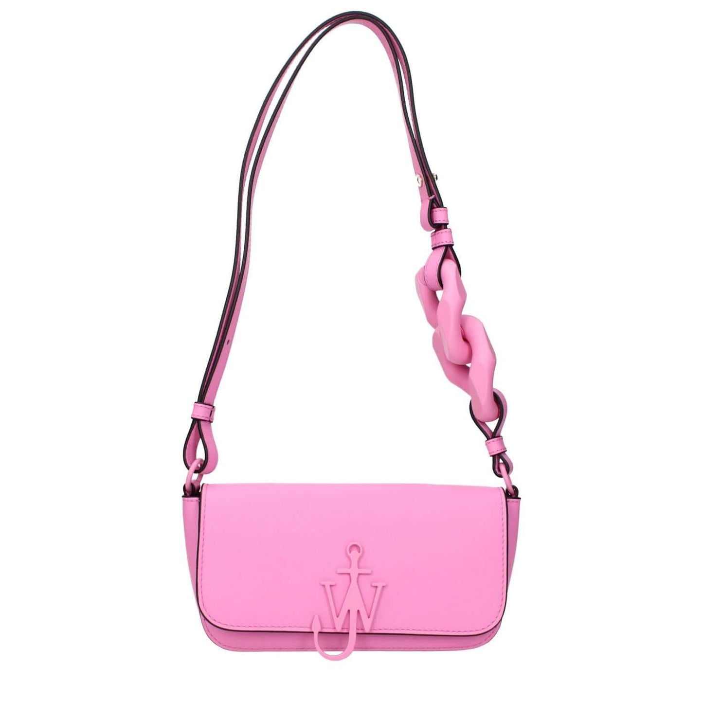 Jw Anderson Pink Leather Shoulder Bag with front logo and adjustable handle, MPN HB0458LA0088300, code F83632