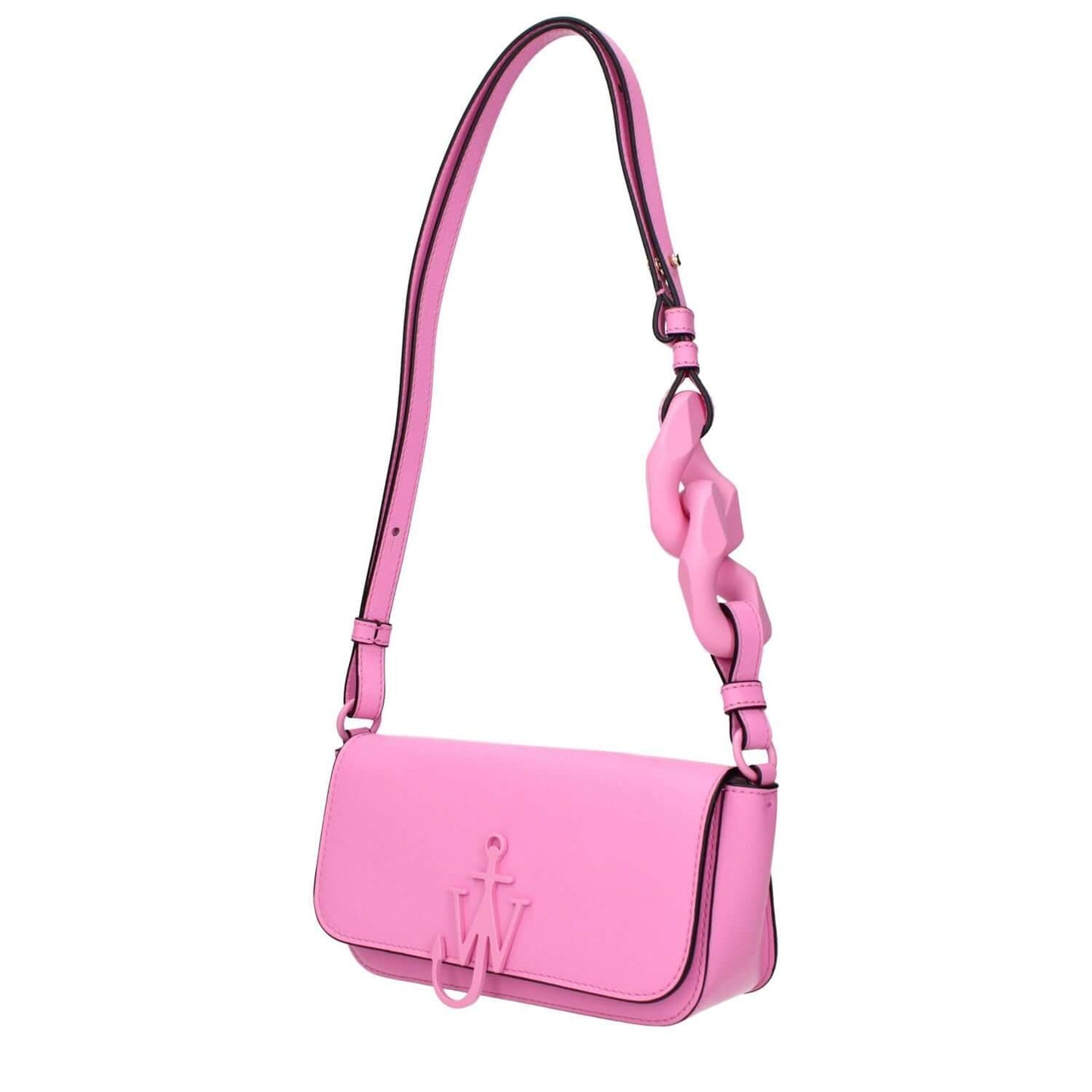 Jw Anderson Pink Leather Shoulder Bag with front logo and adjustable handle, MPN HB0458LA0088300, code F83632
