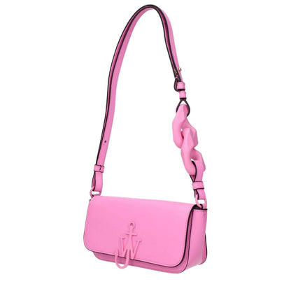 Jw Anderson Pink Leather Shoulder Bag with front logo and adjustable handle, MPN HB0458LA0088300, code F83632