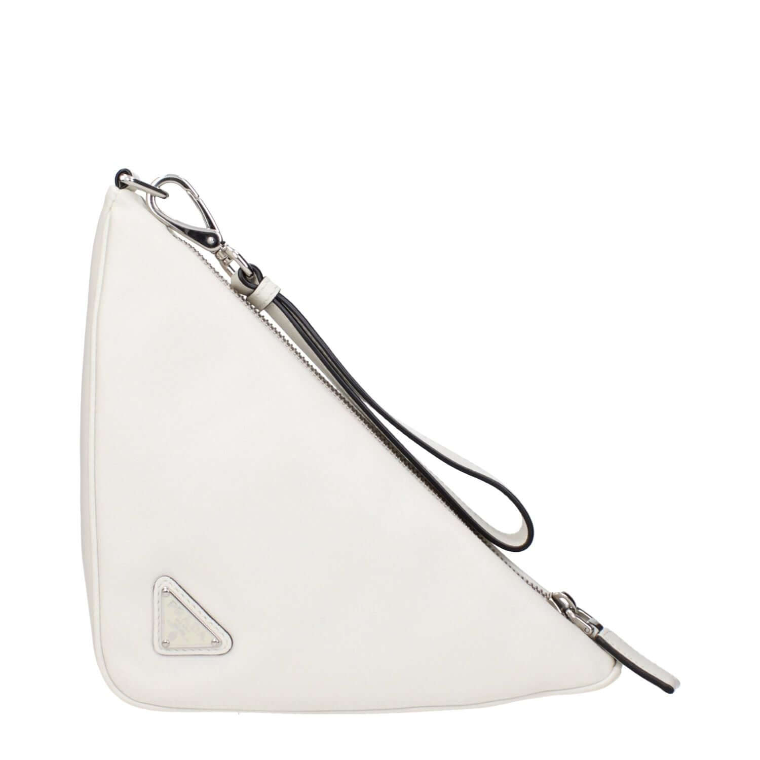 Prada White Leather Clutch Bag