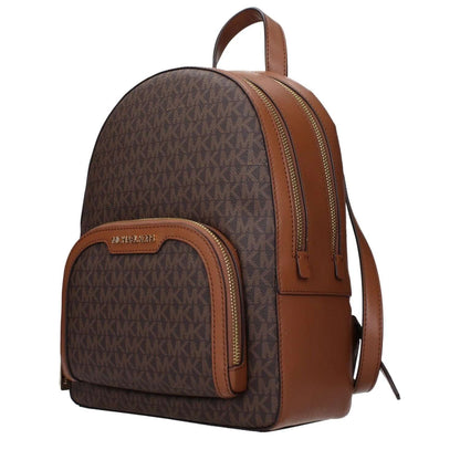 Michael Kors Brown Fabric Backpack with logo and adjustable straps