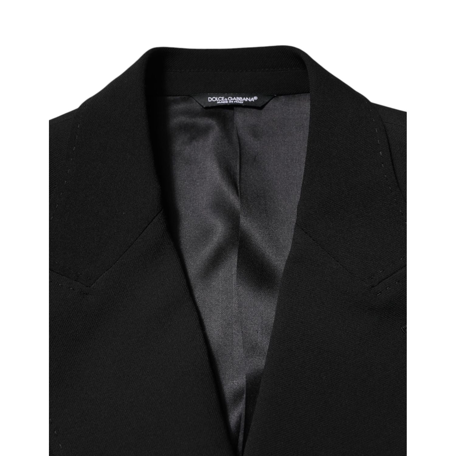 Dolce & Gabbana Black SICILIA Double Breasted Coat Blazer