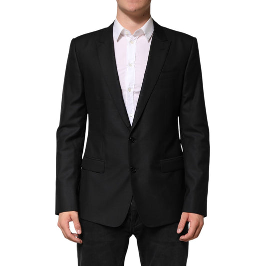Dolce & Gabbana Black Wool Single Breasted Jacket Blazer