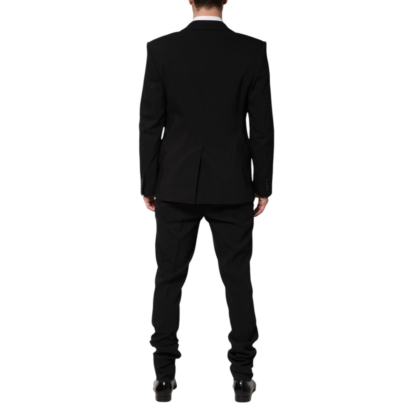 Dolce & Gabbana Black Cotton Single Breasted 2 Piece Suit