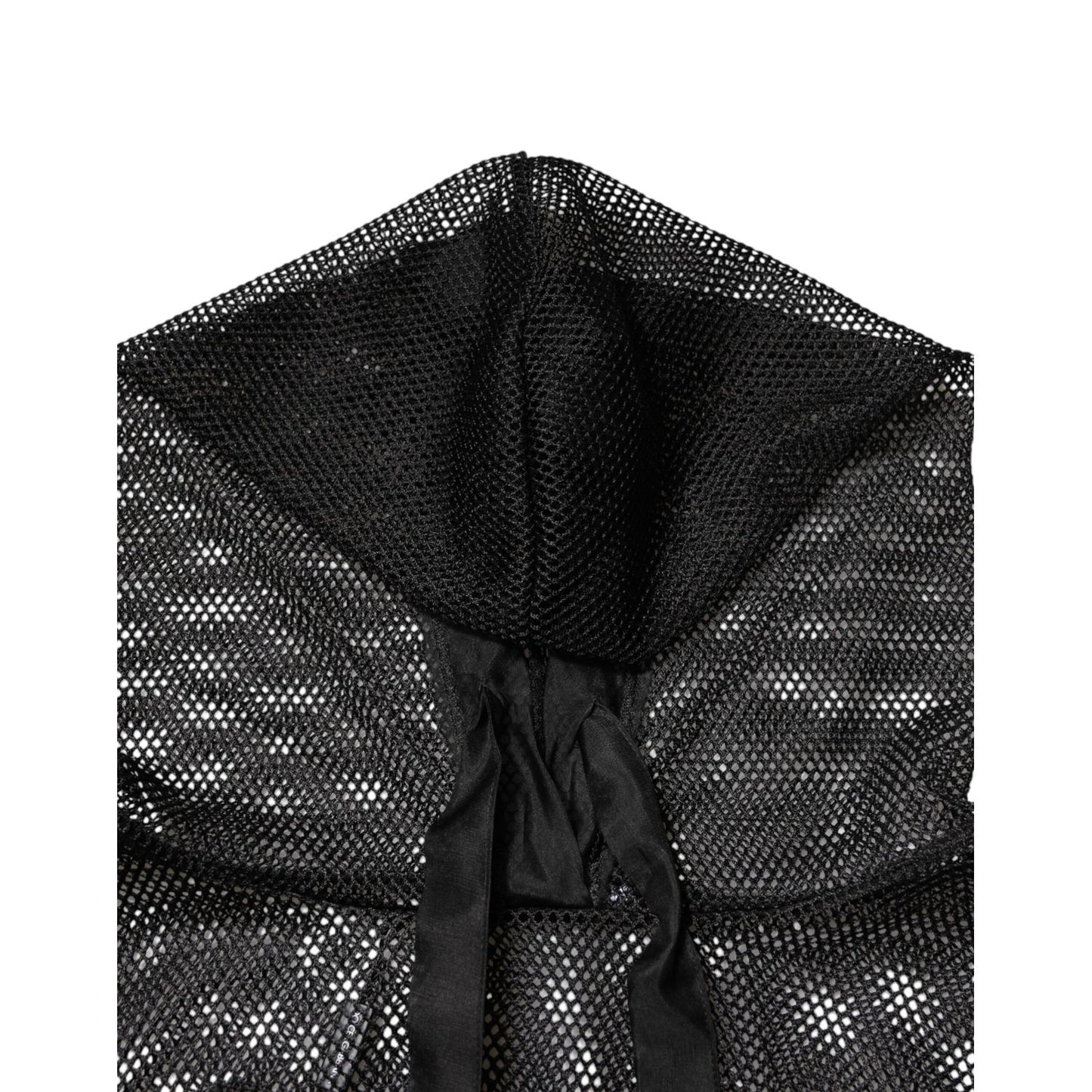 Dolce & Gabbana Black See Through Hooded Pullover Sweater