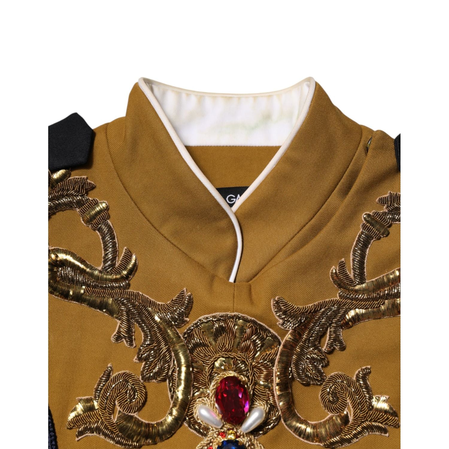 Dolce & Gabbana Yellow Crystal Cross Runway Vest Jacket Top