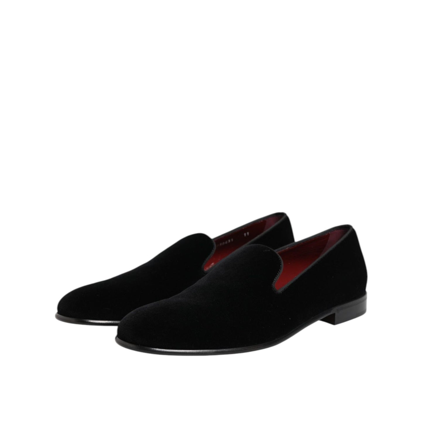 Dolce & Gabbana Black Velvet Slip On Loafers Men Formal Shoes