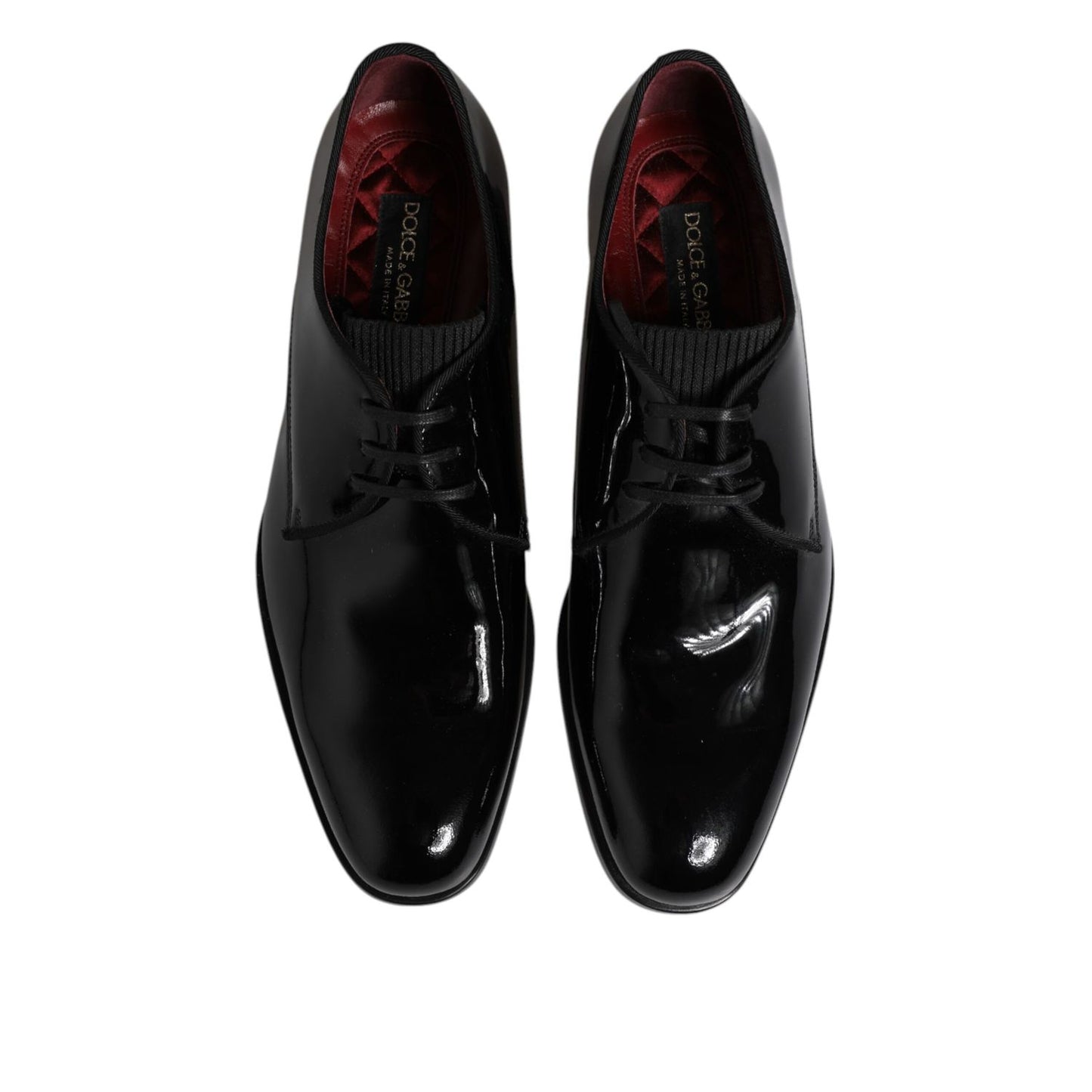 Dolce & Gabbana Black Leather Lace Up Men Derby Formal Shoes