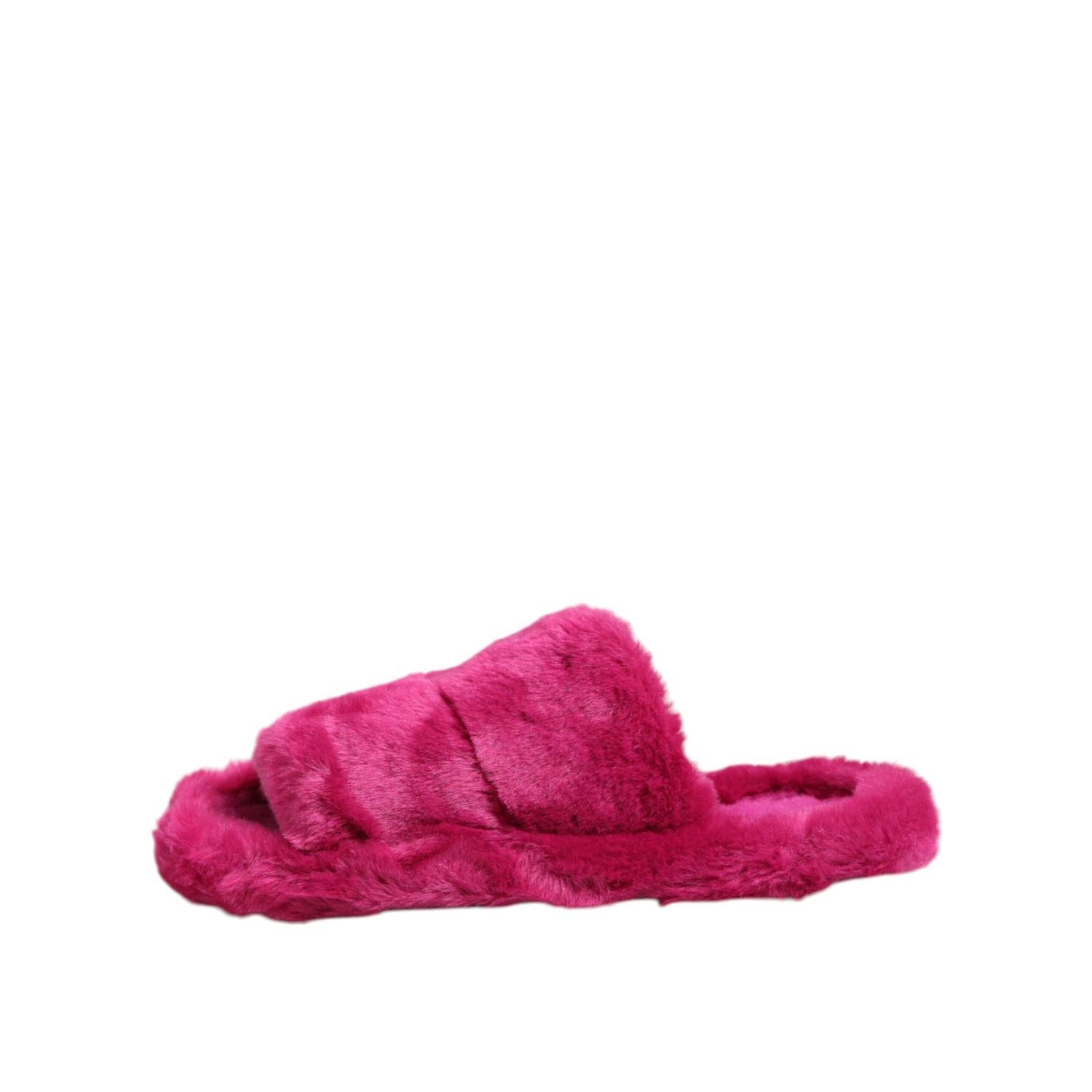Dolce & Gabbana Pink Acrylic Faux Fur Mens Flats Sandals Shoes
