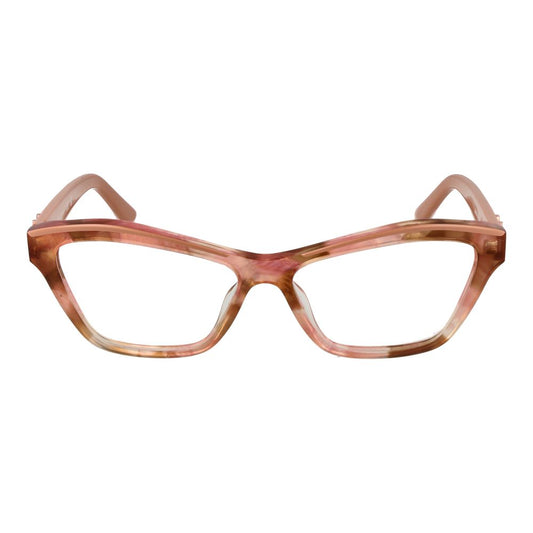 Marciano by Guess Beige Women Glasses Frame in acetate with cat eye style, full-rim design, size 55-14-145, includes branded case.