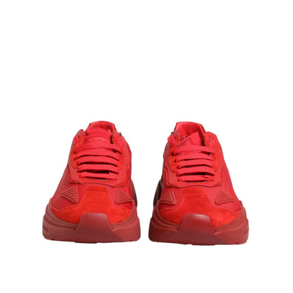 Dolce & Gabbana Red Leather Daymaster Low Top Sneakers Shoes
