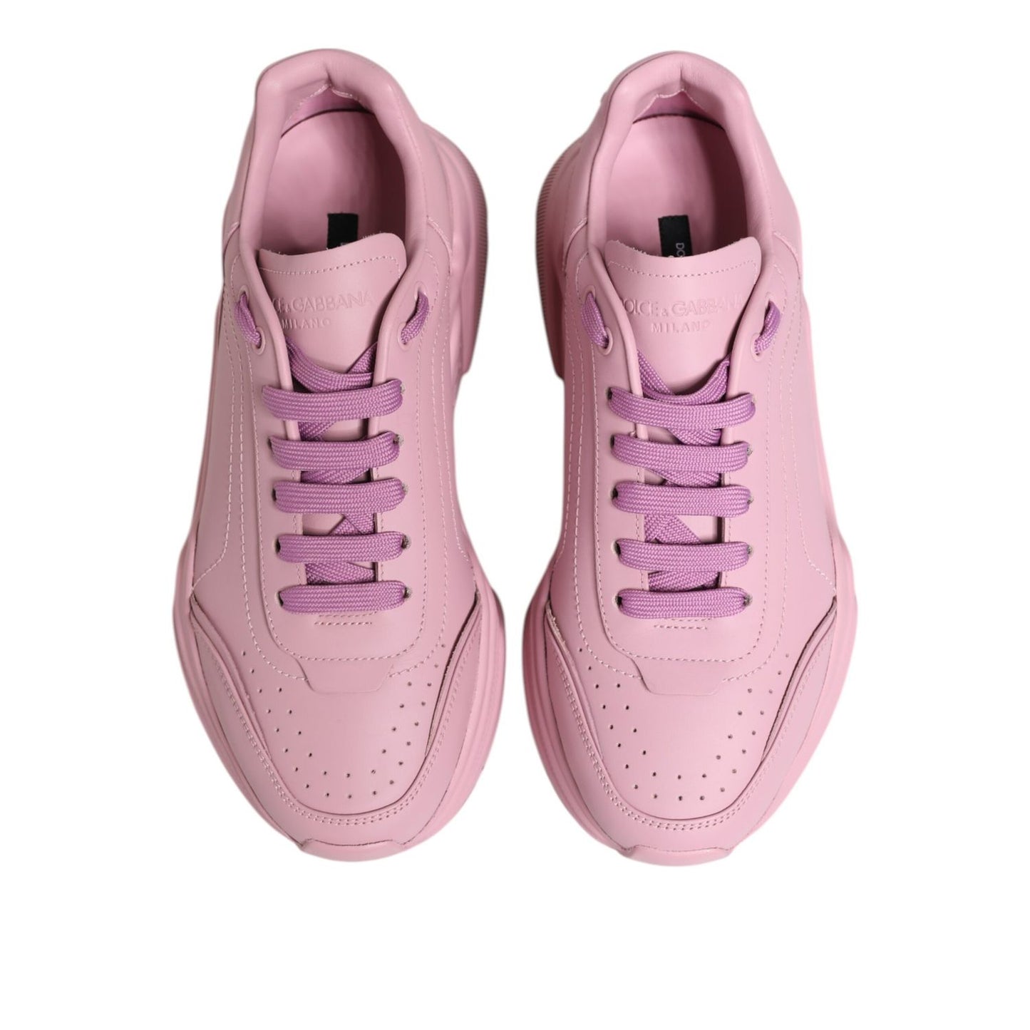 Dolce & Gabbana Pink Leather Daymaster Low Top Sneakers Shoes