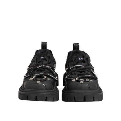 Dolce & Gabbana Black Low Top Lace Up Trekking Sneakers Shoes