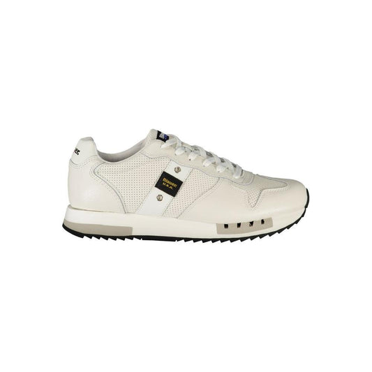 Blauer White Leather Men Sneaker