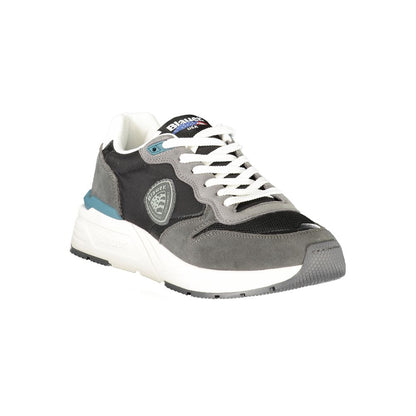 Blauer Black Leather Men Sneaker with sporty design and contrasting details for style enthusiasts.