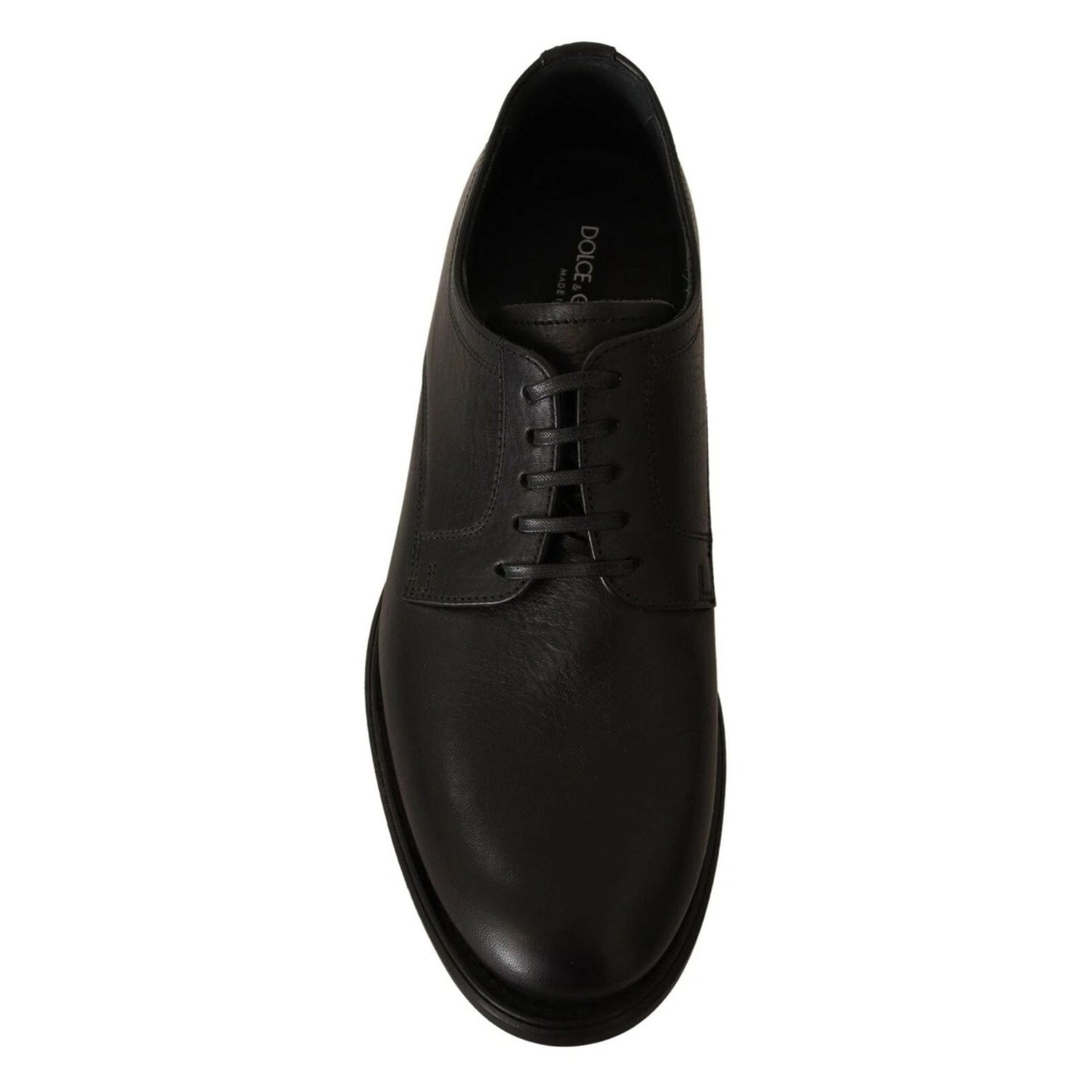 Dolce & Gabbana Black Lace Up Leather Men Formal Derby Shoes