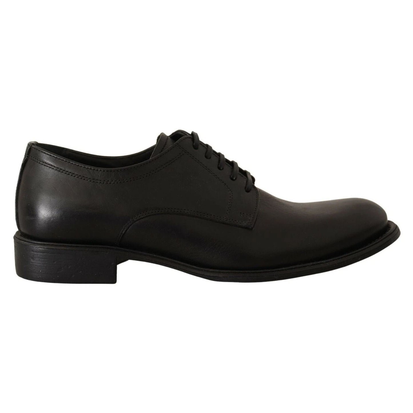 Dolce & Gabbana Black Lace Up Leather Men Formal Derby Shoes