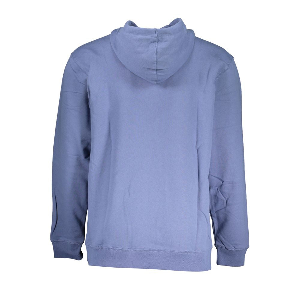 Vans Blue Cotton Men Sweater with Hood and Central Pocket
