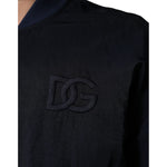 Dolce & Gabbana Blue Nylon DG Embroidery Men Bomber Jacket